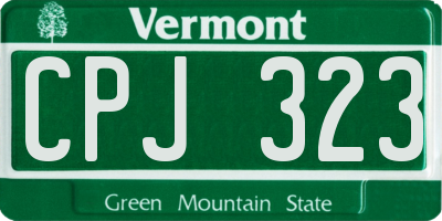 VT license plate CPJ323