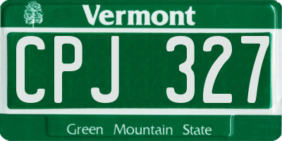 VT license plate CPJ327