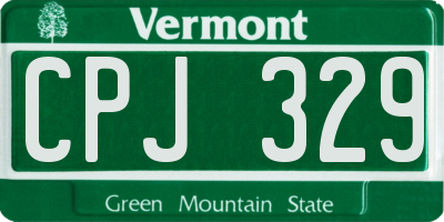 VT license plate CPJ329