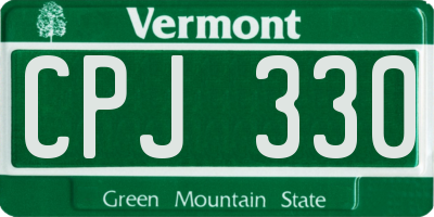 VT license plate CPJ330