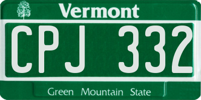 VT license plate CPJ332