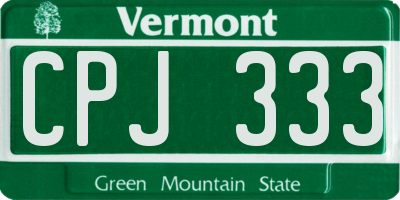 VT license plate CPJ333