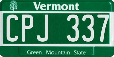 VT license plate CPJ337