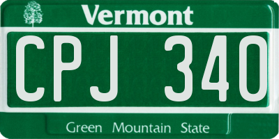VT license plate CPJ340