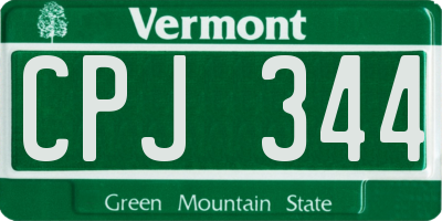VT license plate CPJ344