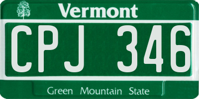 VT license plate CPJ346