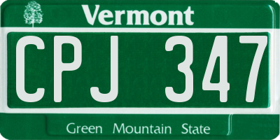 VT license plate CPJ347