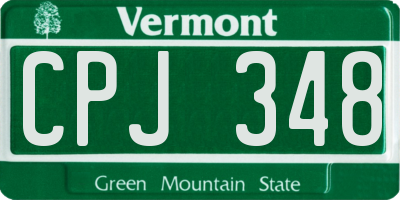 VT license plate CPJ348