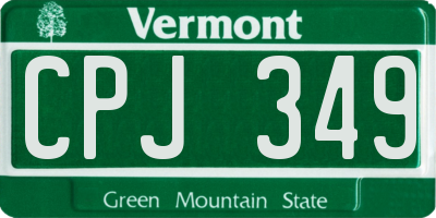 VT license plate CPJ349