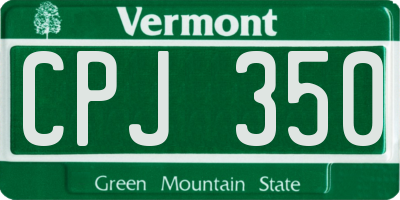VT license plate CPJ350
