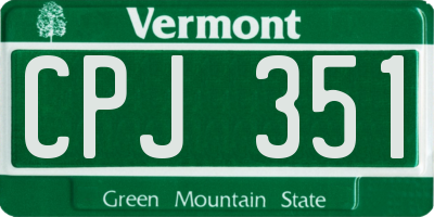 VT license plate CPJ351