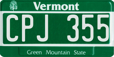 VT license plate CPJ355