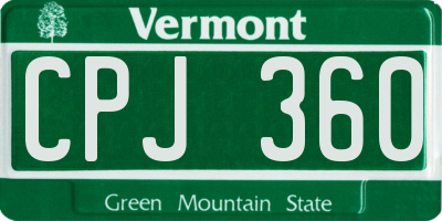 VT license plate CPJ360