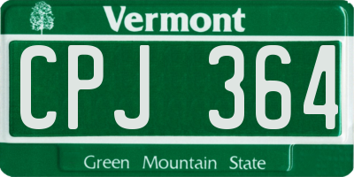 VT license plate CPJ364