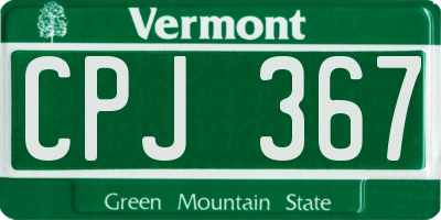 VT license plate CPJ367