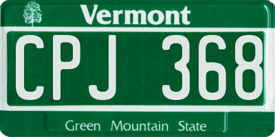 VT license plate CPJ368