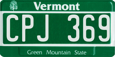 VT license plate CPJ369