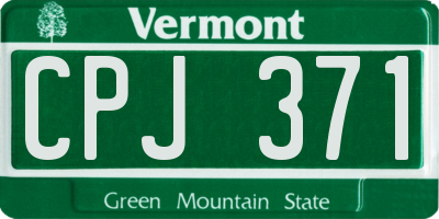 VT license plate CPJ371