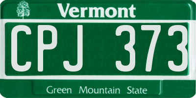 VT license plate CPJ373