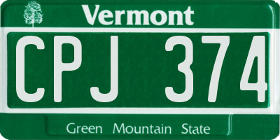 VT license plate CPJ374