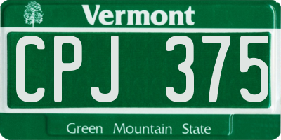 VT license plate CPJ375