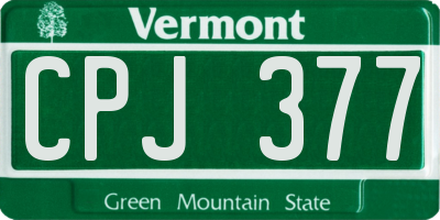 VT license plate CPJ377