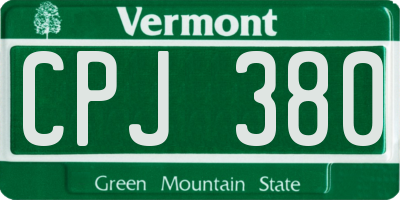 VT license plate CPJ380