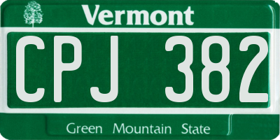 VT license plate CPJ382