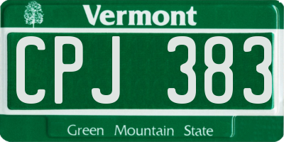 VT license plate CPJ383