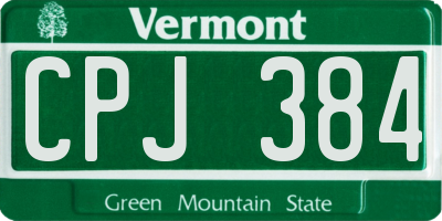 VT license plate CPJ384