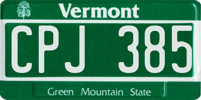VT license plate CPJ385