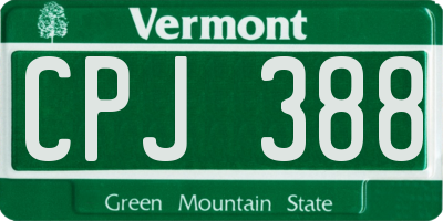 VT license plate CPJ388