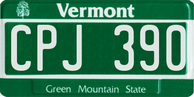 VT license plate CPJ390