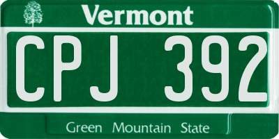 VT license plate CPJ392