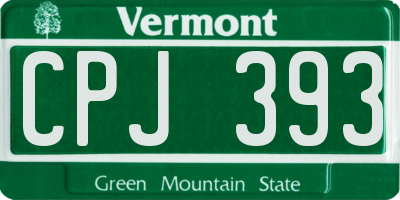 VT license plate CPJ393