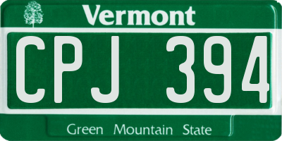 VT license plate CPJ394