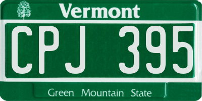 VT license plate CPJ395