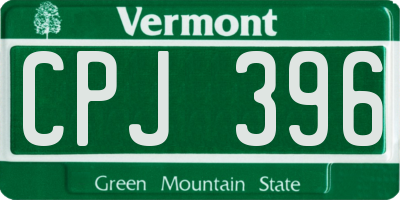 VT license plate CPJ396
