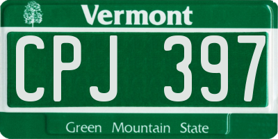 VT license plate CPJ397