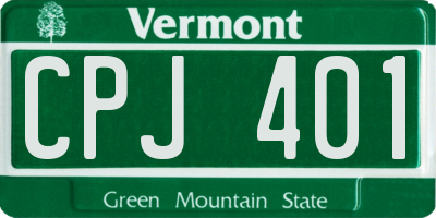 VT license plate CPJ401
