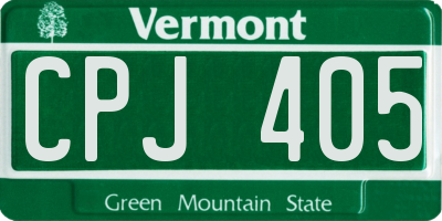 VT license plate CPJ405