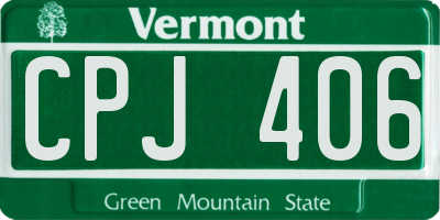 VT license plate CPJ406