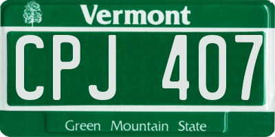 VT license plate CPJ407