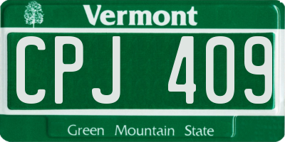 VT license plate CPJ409