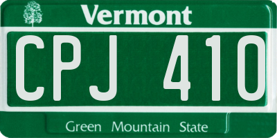 VT license plate CPJ410