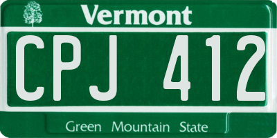 VT license plate CPJ412