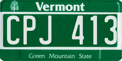VT license plate CPJ413