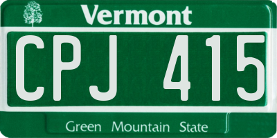VT license plate CPJ415