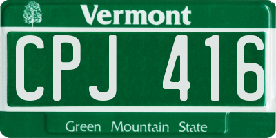 VT license plate CPJ416