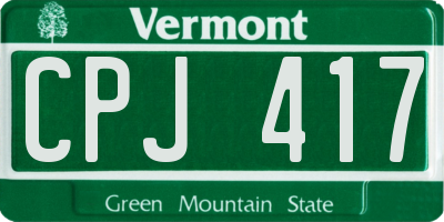 VT license plate CPJ417